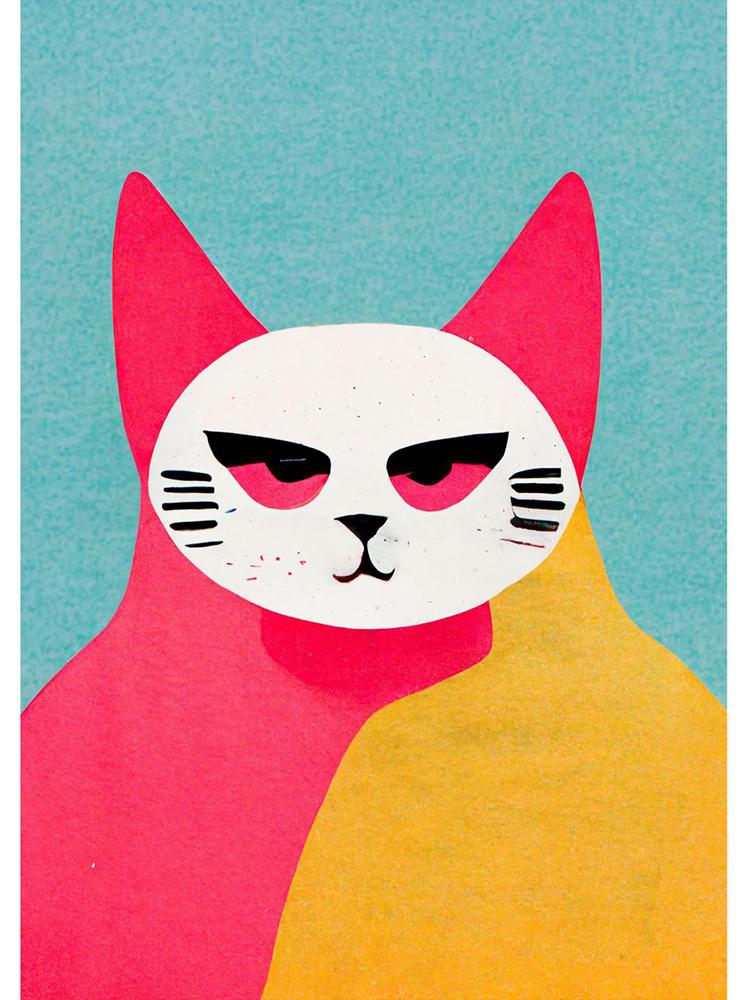 Retro Alien Cat Space Adventure UFO Poster Canvas Painting Abstract Animal Wall Art Picture For Living Room Home Decoration