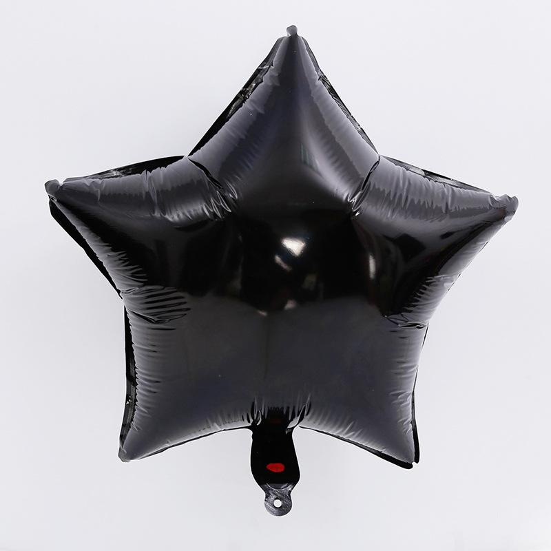 10inch Five-pointed Star Heart Foil Balloons White Black Pentagram  Balloon Kids Toy Wedding Birthday Party Decoration