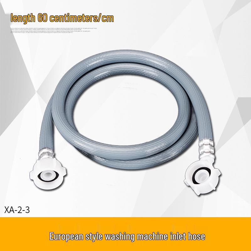 

European Style Automatic Washing Machine Inlet Hose, 6-Point Threaded Port, Soft Extension Filling Hose