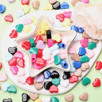 Materialien Mode 11,7*13,5mm Macaron Farbe Acryl DIY Herz Lose Perlen Zubehör