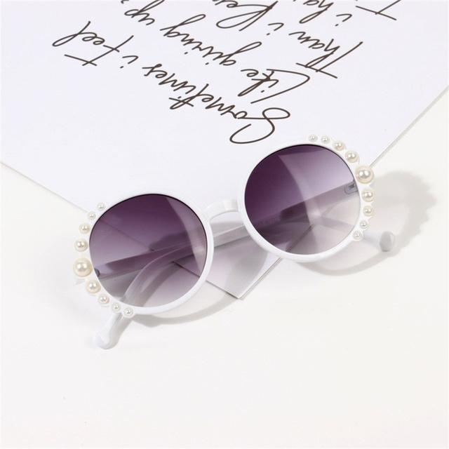 Barn Round Pearl Solglasögon För flickor Pojkar Solglasögon Mode Glasögon Anti-Uv Solskydd Baby Sport Solglasögon Glasögon