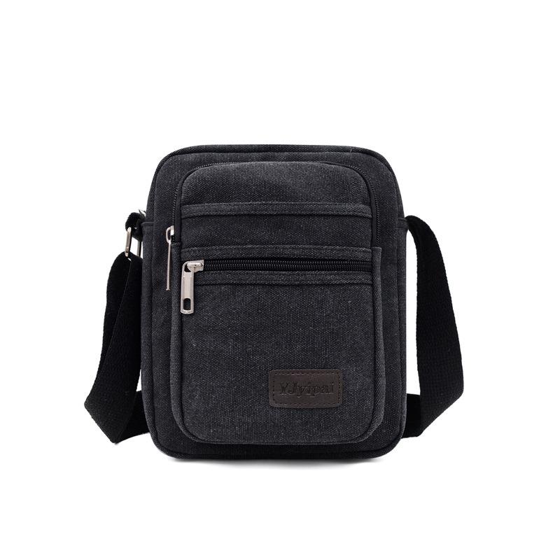 Men's Retro Fashion Canvas Crossbody Bag - Breathable, Solid Color Design