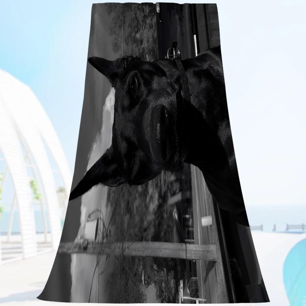 

Animal Doberman Microfiber Beach Towel Absorbent Quick Dry Soft Yoga Swimming Resort Mountain Climbing Towel W30*H60(CM)