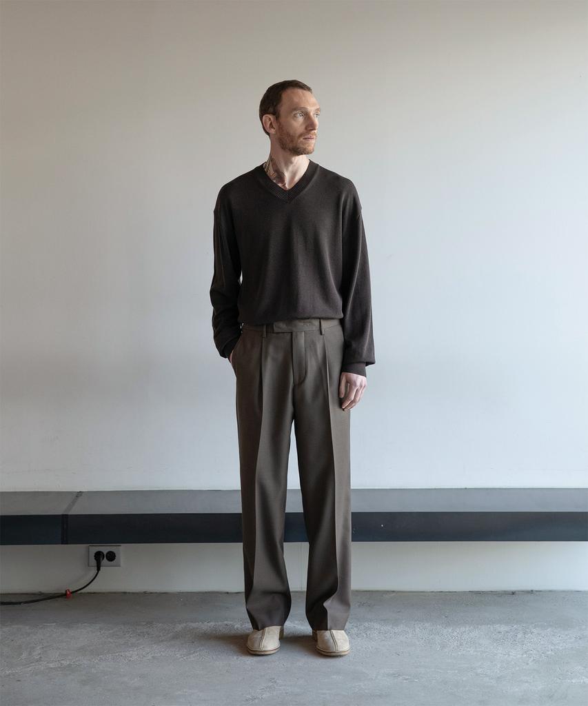 ANOTHER OFFICE Legacy Wool Trouser (Dark Mink)