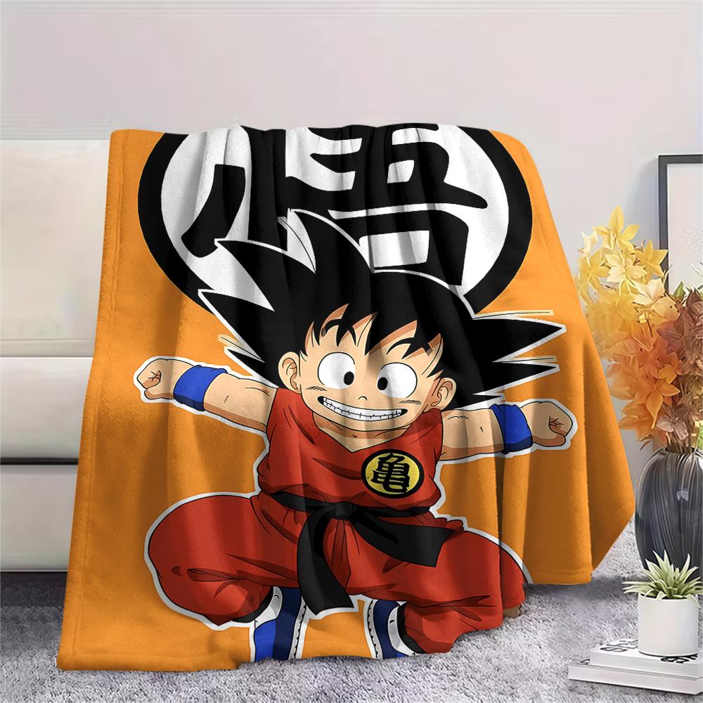 Coperta in Flanella con Stampa Personaggi Dragon Ball, Alta qualità Confortevole per Tutte le Stagioni, Arredamento per la Casa, Calore e Comfort, Perfetta per Regali di Natale