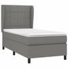 Maison Exclusive - Dark Grey Slat Bed Base and Mattress 90x190 Cm Fabric