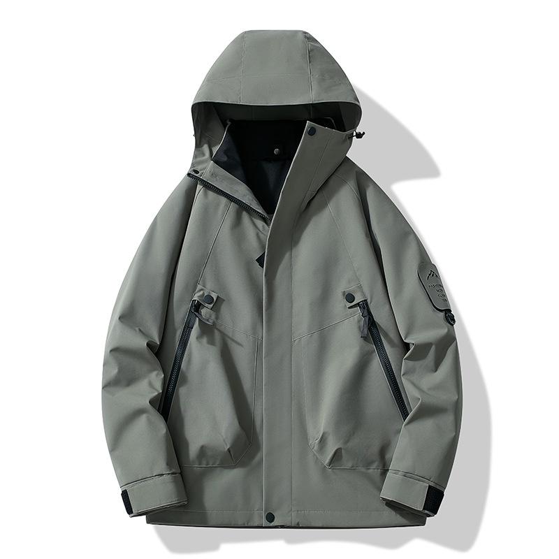 Autumn-Winter Hooded Waterproof Mountaineering Jacket - Unisex Windproof Outdoor Sportswear M