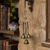 Unique Hemp Rope Bell Witchy Door Handle Hanging Ornament, Handmade Vintage Metal Wind Chime with Negative Energy Cleansing Rope, Decorative for Boho