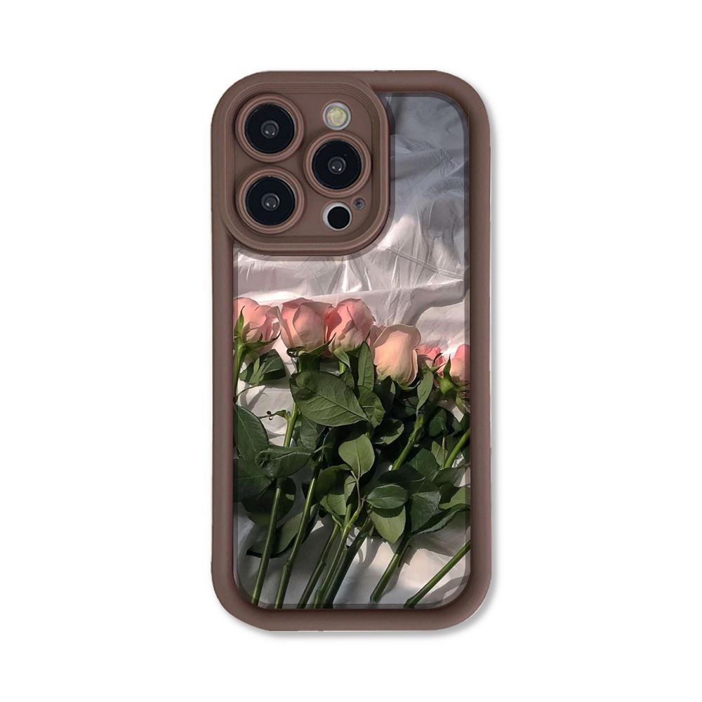 Fashion Phone Case For iPhone 15 14 13 12 11 Pro Max X XR XS Max 7 8 Plus SE3 Rose Flower Aesthetics Girl Cases Silicone Shockproof Bumper Back Cover