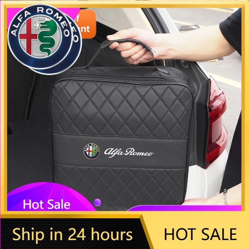 Car Stickers For Alfa Romeo Leather Car Charging Cable Storage Box New Energy Charger Portable Bag For Alfa Romeo 4C 159 166 Spi