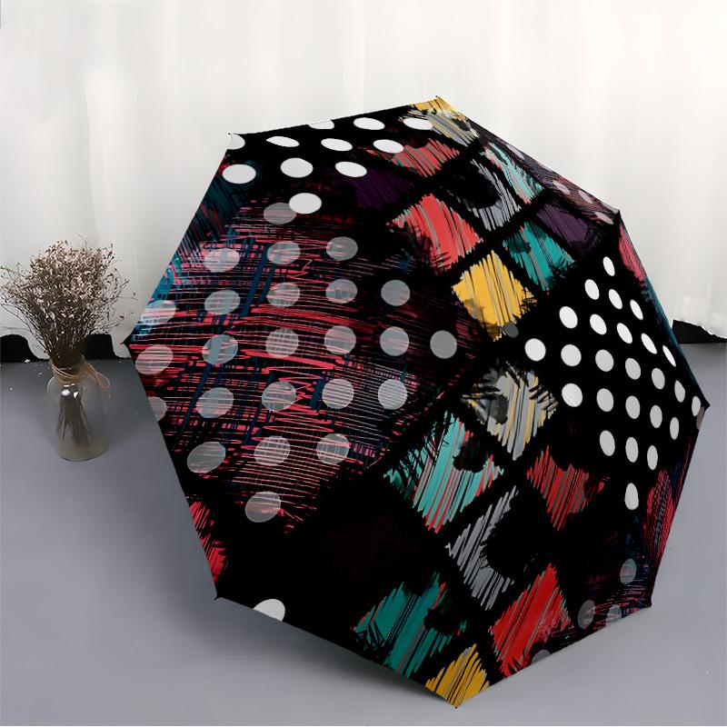 1pc Abstract PatternAutomatic Open/close Folding Umbrella, Compact Portable Travel Umbrella, Perfect Birthday/Holiday, Cute Umbrella y031
