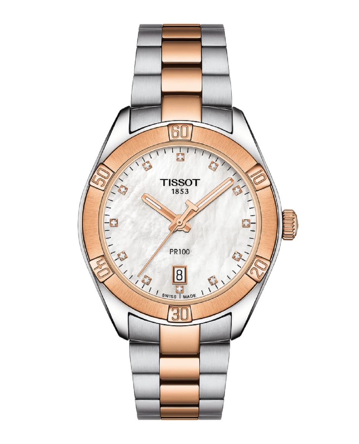 

Tissot Women s PR 100 Sport Chic Watch with White Mother-of-Pearl Dial and Bracelet (T1019102211600) [Official Import]