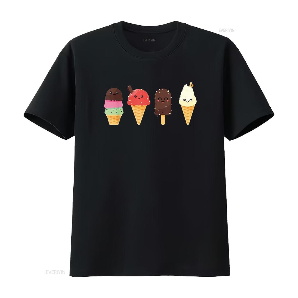 Ice Cream Lover T Shirt for Summer vintage Washed streetwear Versatile graphic Top For Everyday Wear Casual fashion Unisex