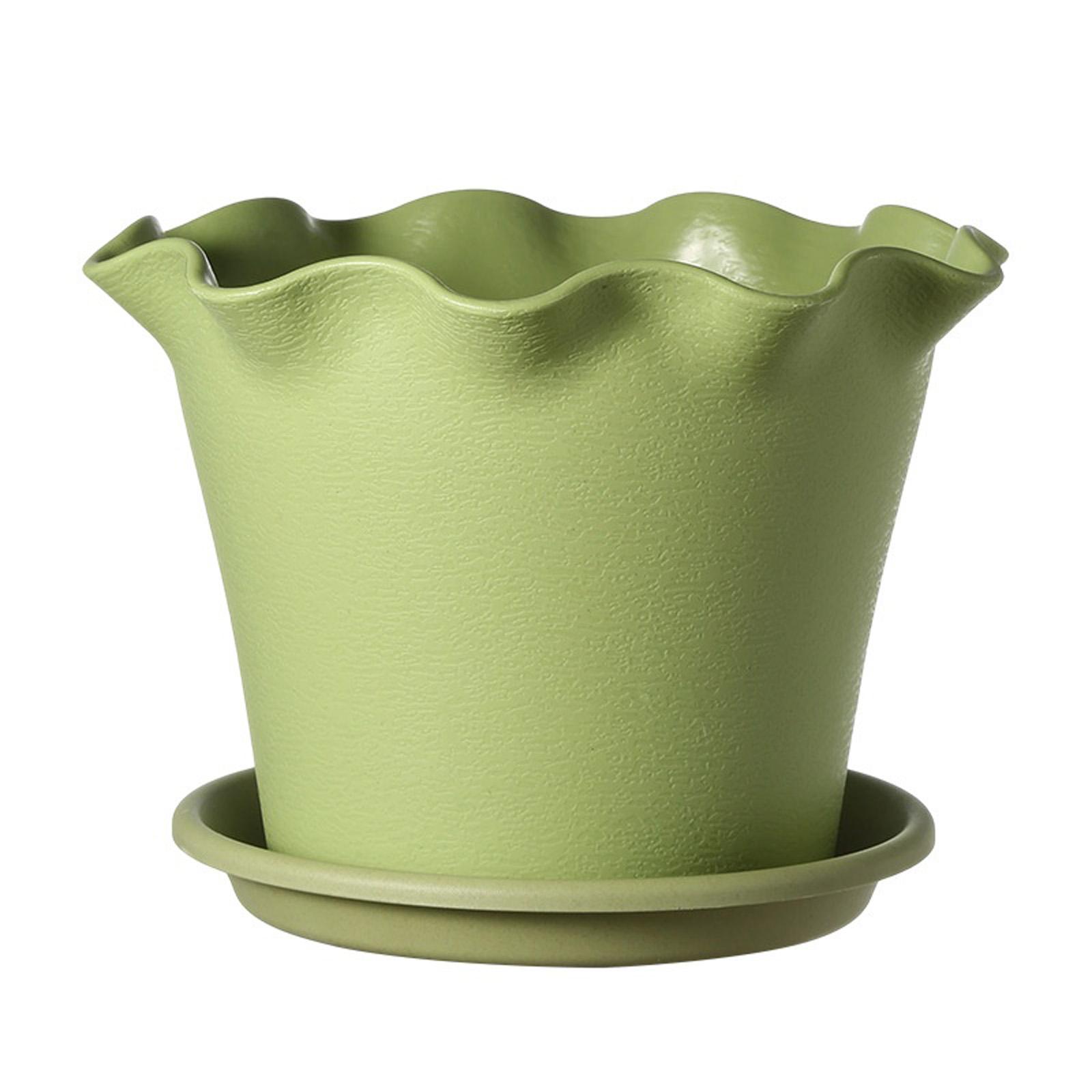 

Flowerpot With Leaf Edge, Thickened Plastic, Indoor Balcony, High Appearance Level ,wavy Edge Pot one size