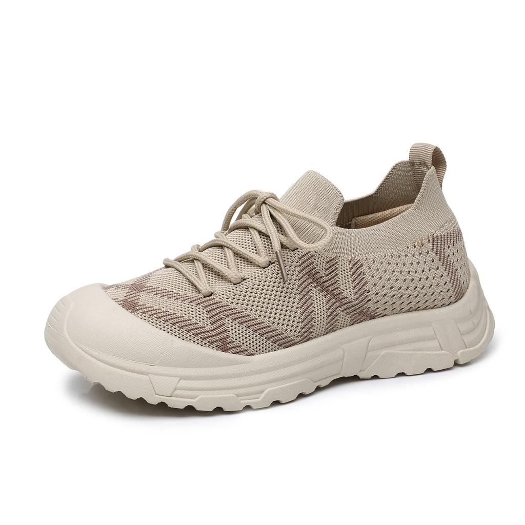 2025 neue Damen-Freizeitsportschuhe bequem und atmungsaktiv Mode Außenhandel weiche Sohle Mesh Schnürschuhe