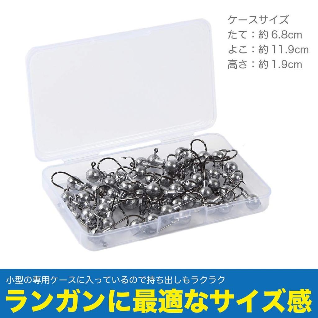 FISHBOMB Jig Head 1g Set of 50 Ajing Mebaring Hook