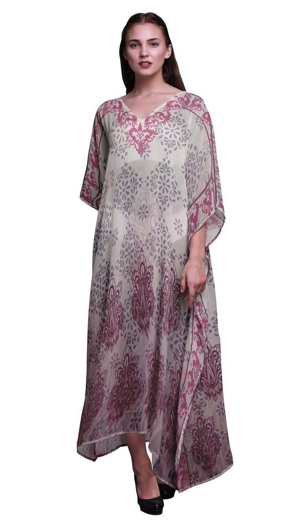 Phagun Paisley Ethnic Womens Long Beach Kaftan Beachwear Bikini Coverup Maxi