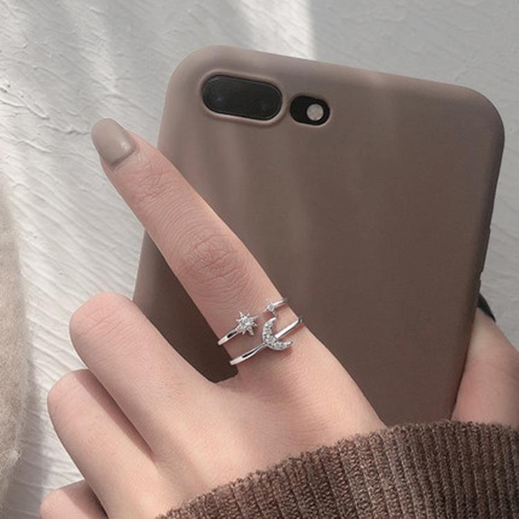 VENTFILLE 925 Sterling Silver Moon Tassel Opening Female Fashion Ins Ring Dropship Wholesale