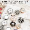 10pcs Crystal Pearl Button Covers Detachable Clip-On Shirt Coat Decorative Buttons Sewing Button for DIY Blouses Clothing