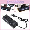 Black Led 4 Port Usb 2.0 Hub With Premium Quality Craftsmanship And Timeless Design