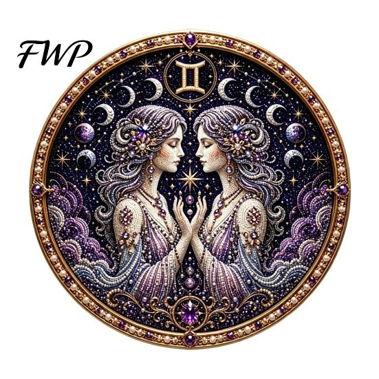 Dekoracja domu Sztuczna Perła Sztuka Znak Zodiaku Zestaw, 12 Znaków Malowanie DIY Artystyczny Prezent dla Nastolatków Zestawy, Okrągły 3D Konstelacja Rękodzieło Ścienne Zestaw dla Dorosłych,
