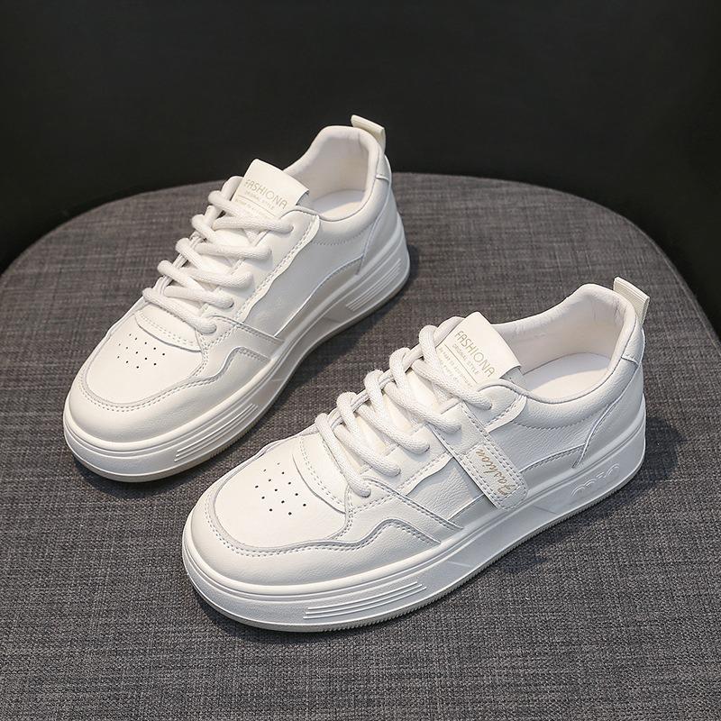 Leather little white shoes women's versatile spring new platform casual shoes women's sports shoes board shoes soft sole single shoes