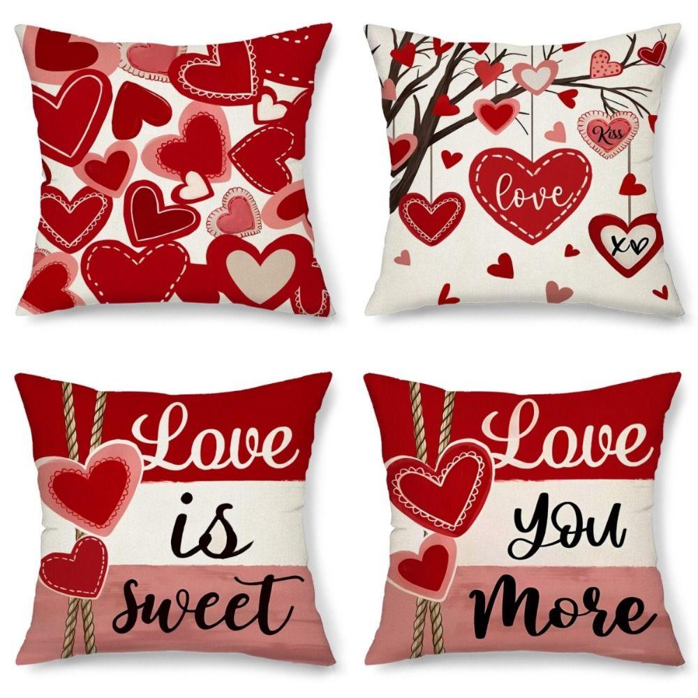 

Love Heart Sofa Pillow Cover Valentine s Day Pillow Case New Cushion Covers for Living Room D