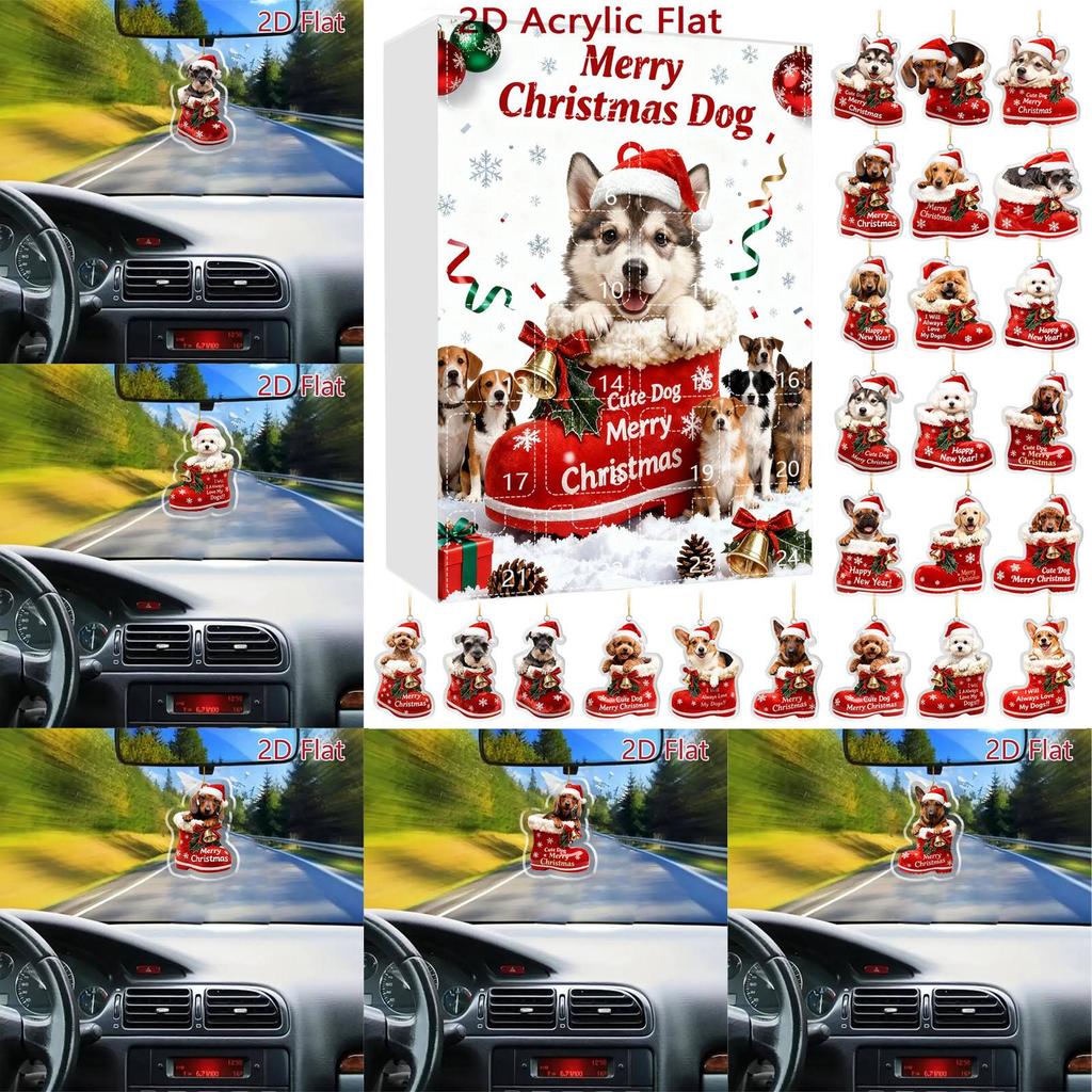 Christmas Dog Advent Calendar 24 Dog Themed Christmas Ornaments Holiday Countdown Calendar Dogs Wearing Red Shoes Perfect For Pet Lovers, Pet Owners