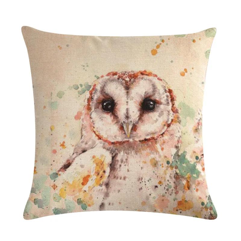 

Painted Art Pillowcase Animal Print Linen Pillowcase Chair Sofa Home Decoration Cushion Cover 16x16Inch
