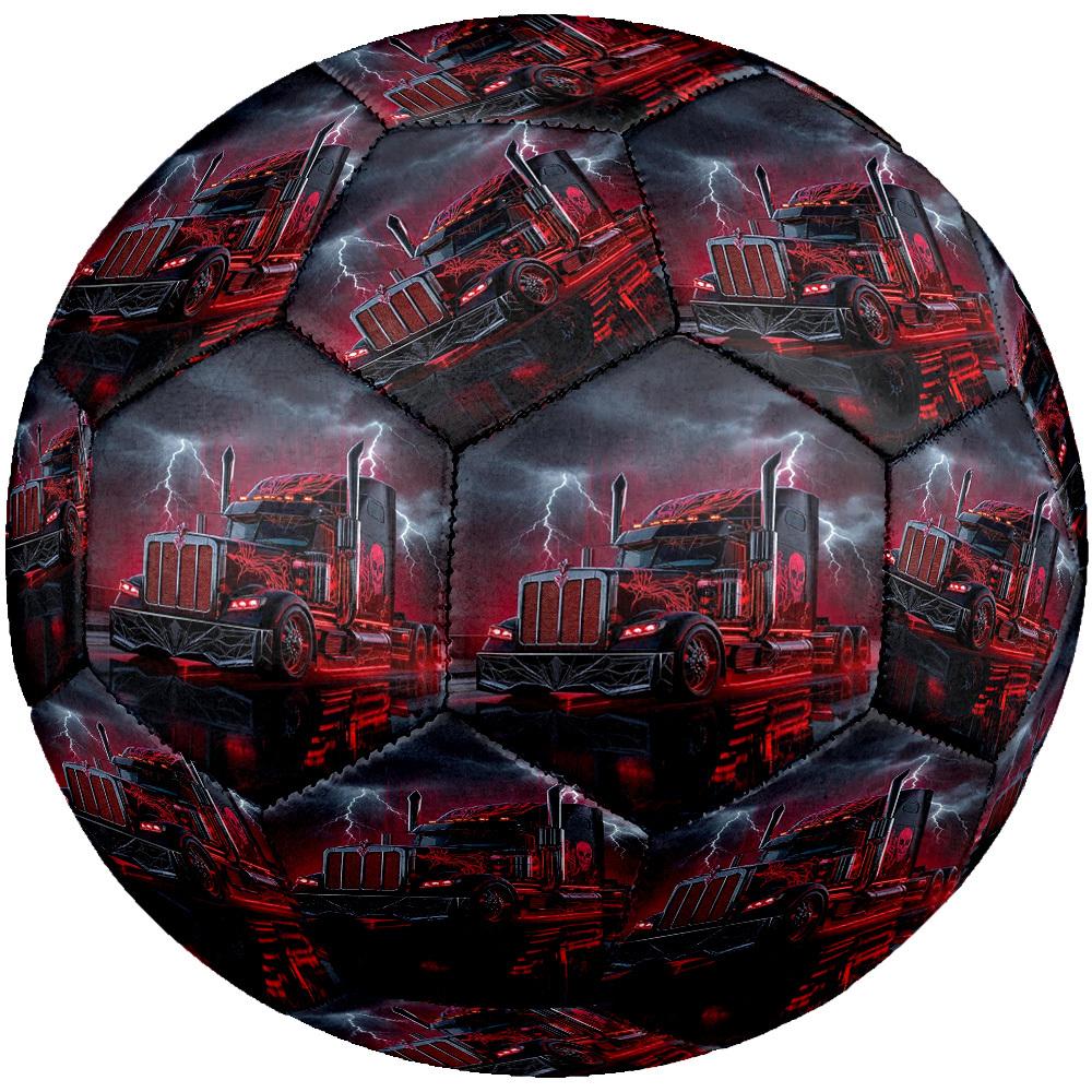 1pc Thunder Truck Ride Theme Soccer Ball Football, Size 5, Lightweight PVC, Outdoor Training Soccer Ball,Gift c65124