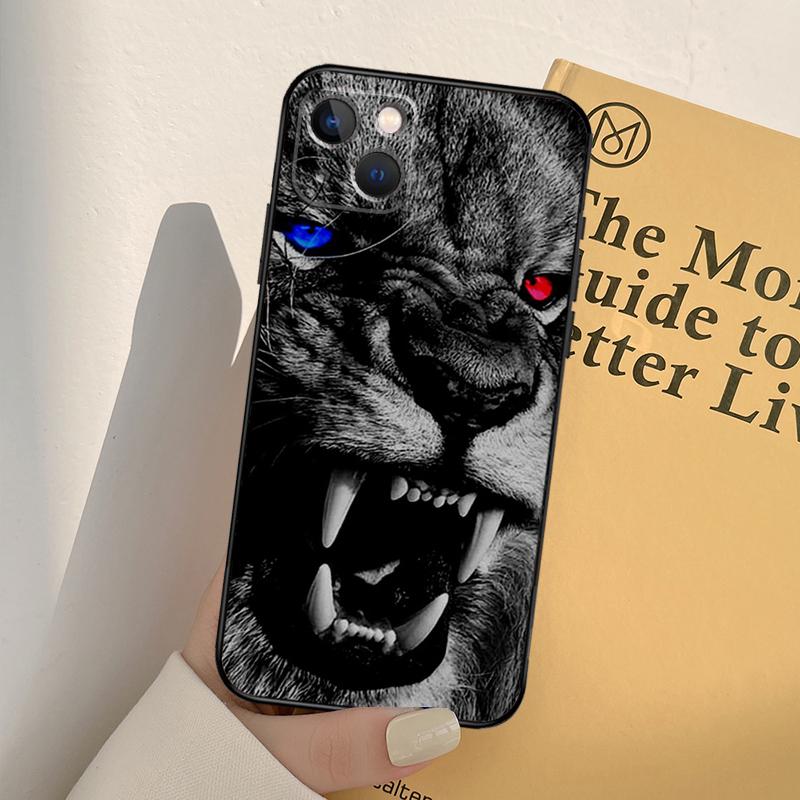 King of Jungle Lion Phone Case For iPhone 11 12 13 Pro Max XS XR X 6 7 8 Plus 12 13 Mini SE 2020 Cover Shell