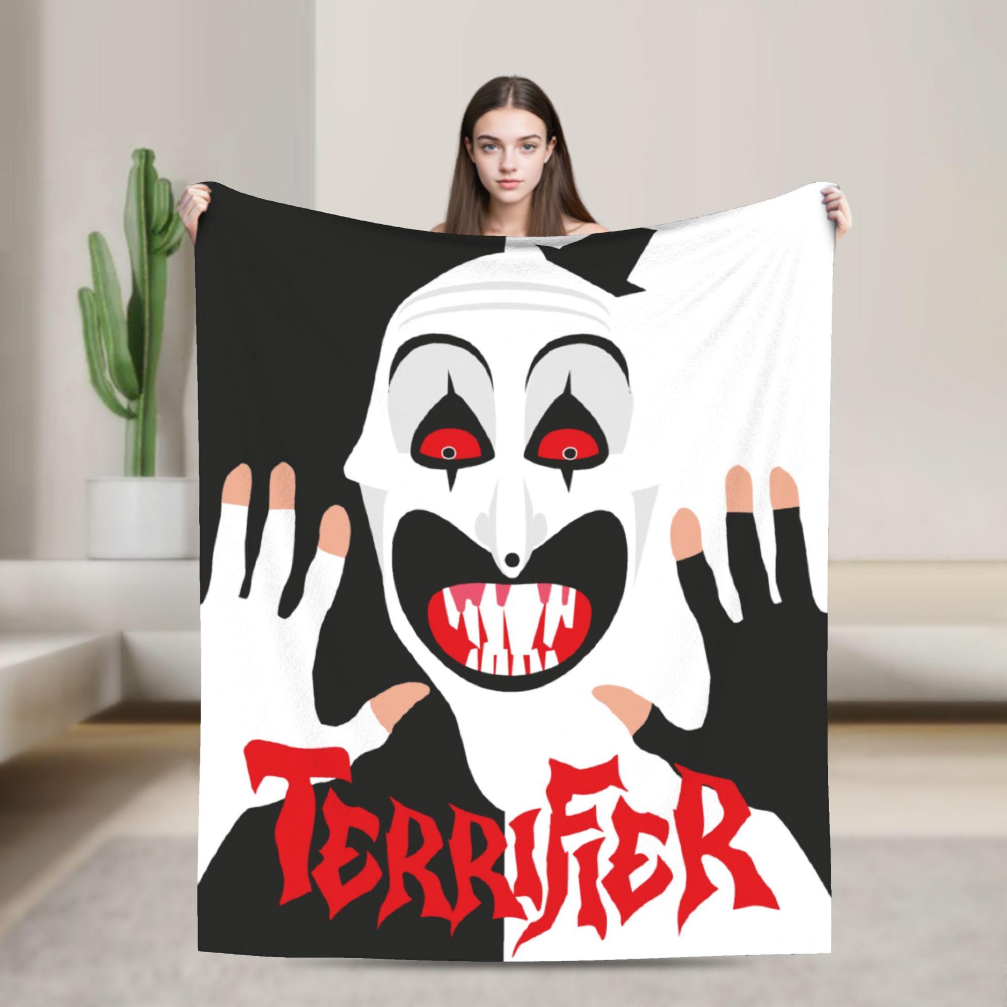 

Terrifier Blanket Movie Art The Clown Camping Flannel Bedding Throws For Home Decor Soft Warm Custom Quality Bedspread Gift 75cmx90cm