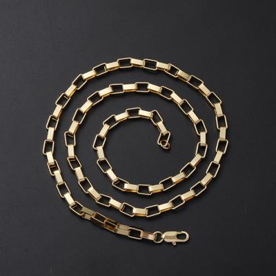 Koreai stílusú ékszer, 18K aranyozott, 3 mm-es hosszú rácsos dobozlánc
