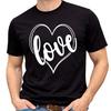Love Heart T Shirt Simple Romantic Graphic Tee Valentine Minimal Design Top