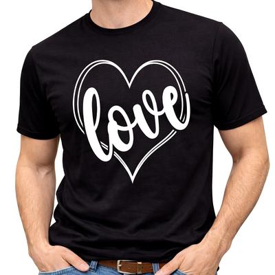 Liebesherz T-Shirt Einfaches Romantisches Grafik-T-Shirt Valentinstag Minimalistisches Design Oberteil