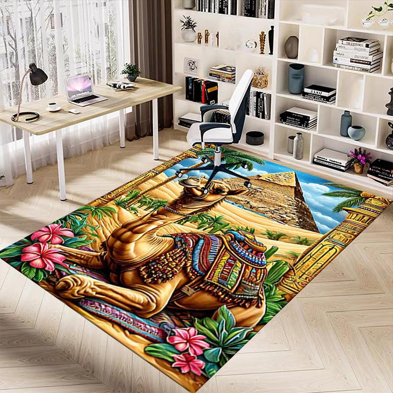 1PC camel pyramid Extra Large Non Slip Floor carpet, Office, family, bedroom Large Area Rug Indoor Rugs, Vibrant Colors