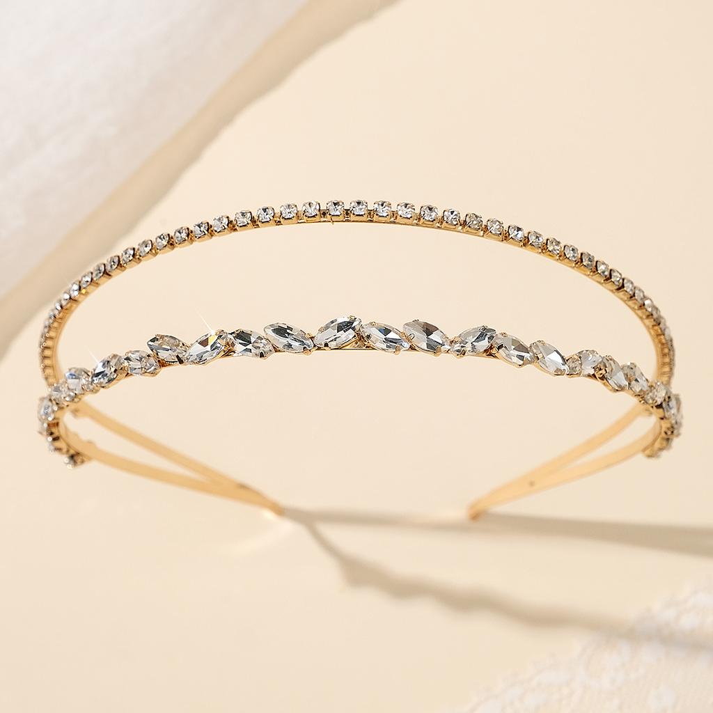 Simple Crystal Women's Hair Bands Fashion Alloy Mori Princess Headband Headdress Party Holiday Jewelry Hair Accessories Tiara