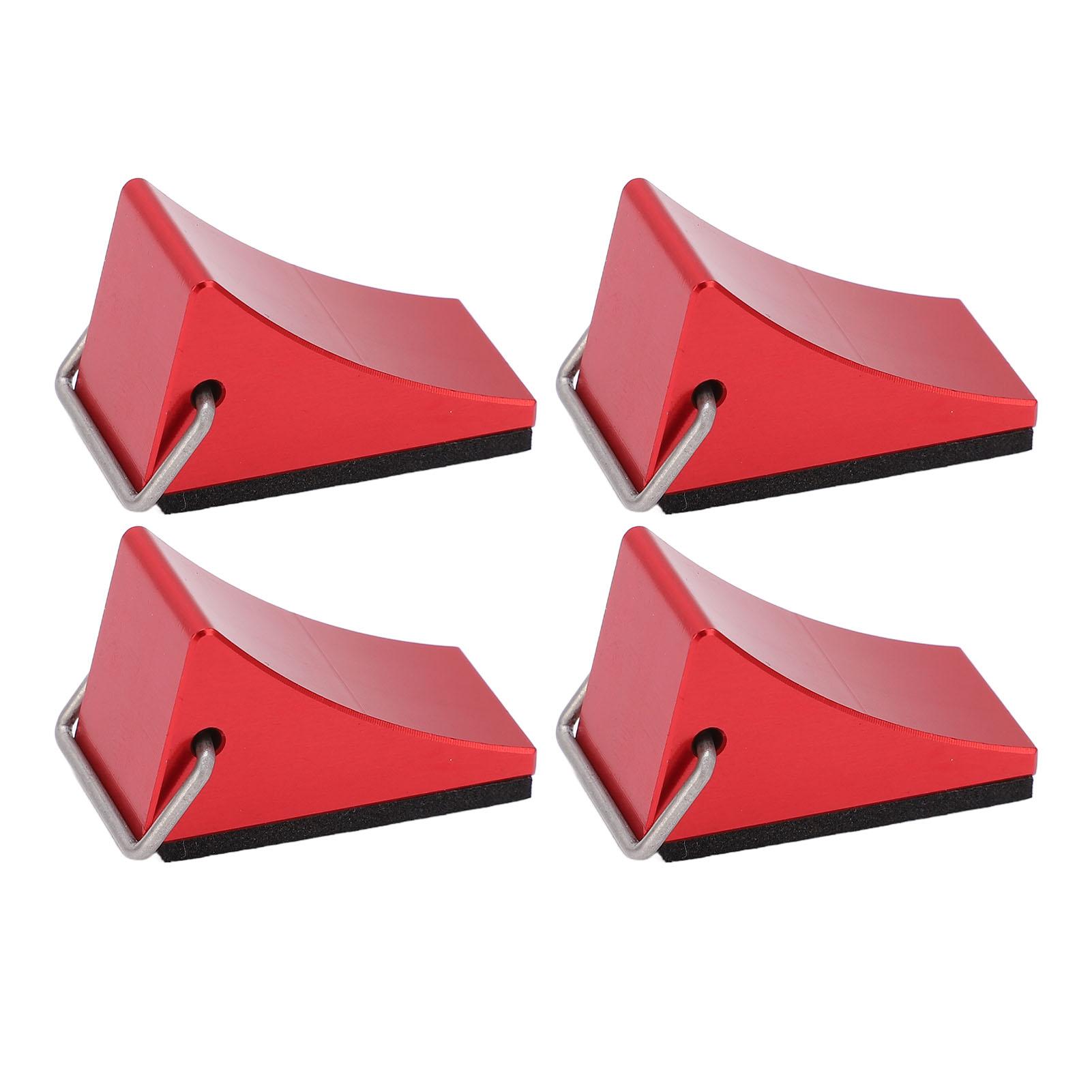 

4PCS RC Model Car Wheel Chock Good Fixation Anti Slip Bottom RC Aluminum Alloy Wheel Chock for Redcat Gen8 for Axial червоний