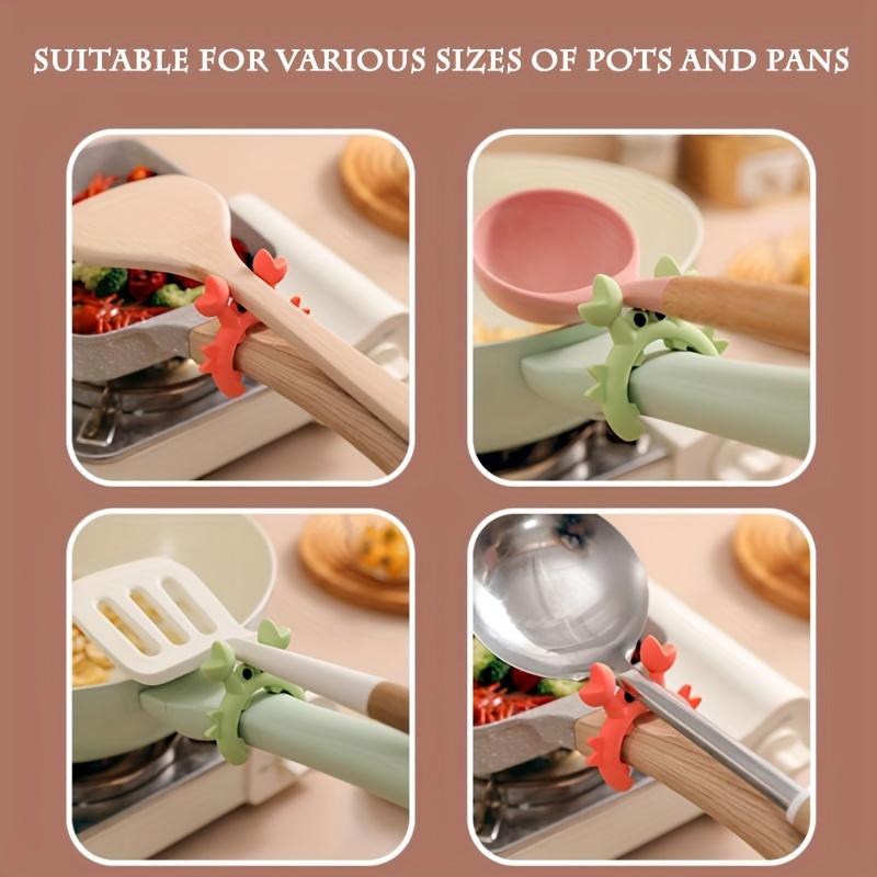 Silicone Spoon Rest Clip - Flexible Utensil Holder for Stove & Cookware - Versatile Pot Edge Clamp, Durable Kitchen Tool Accessory