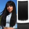 5 Clips In Hair Synthetic Long Straight Clip In Hair Extensions Natural Hairpiece For Women Cosplay Party Wear