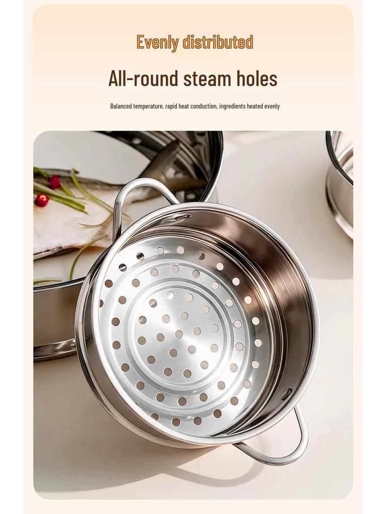 304 Stainless Steel Steamer Basket: Baby Food, Milk Pot, Rice Cooker, Bun Steam Rack