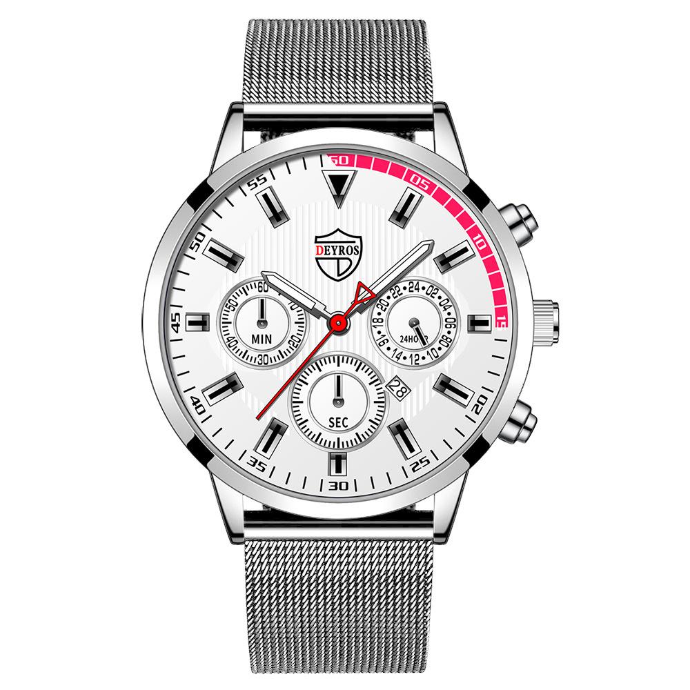 Milan Mesh Belt Watch Men'S Trend Fashion Calendar Luminous Quartz Watch