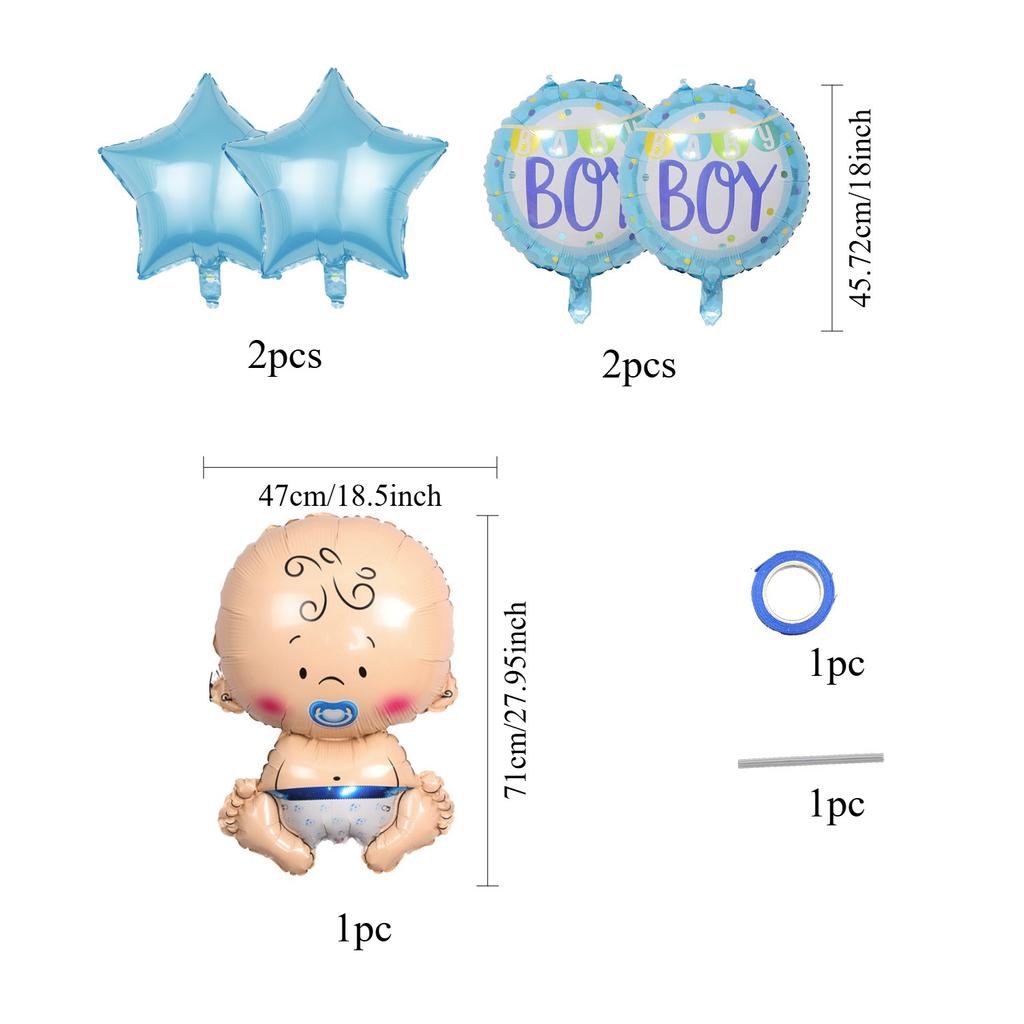 Baby Boy And Girl Babyshower Blue Pink Baby Birthday Christening Holiday Balloon Decoration Set