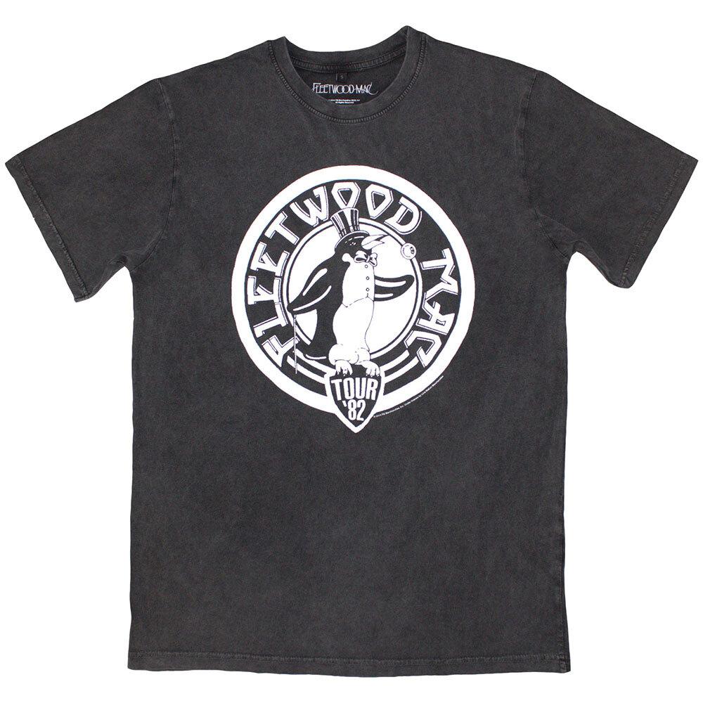 Fleetwood Mac Unisex Stone Wash T-Shirt: Tour 82 Penguin (Large) 3XL
