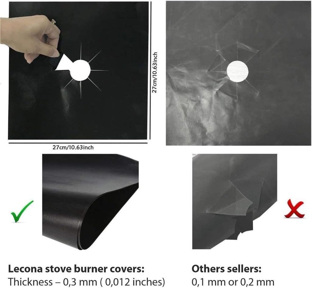 10PCS Teflon gas stove pad gas stove protective cover, stove burner liner, stove countertop protective cover