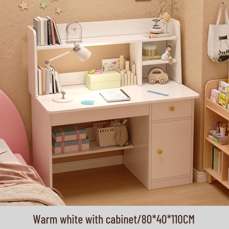 Primary School Students’ Desk & Chair Set with Integrated Bookshelf – Simple Study & Writing Computer Desk