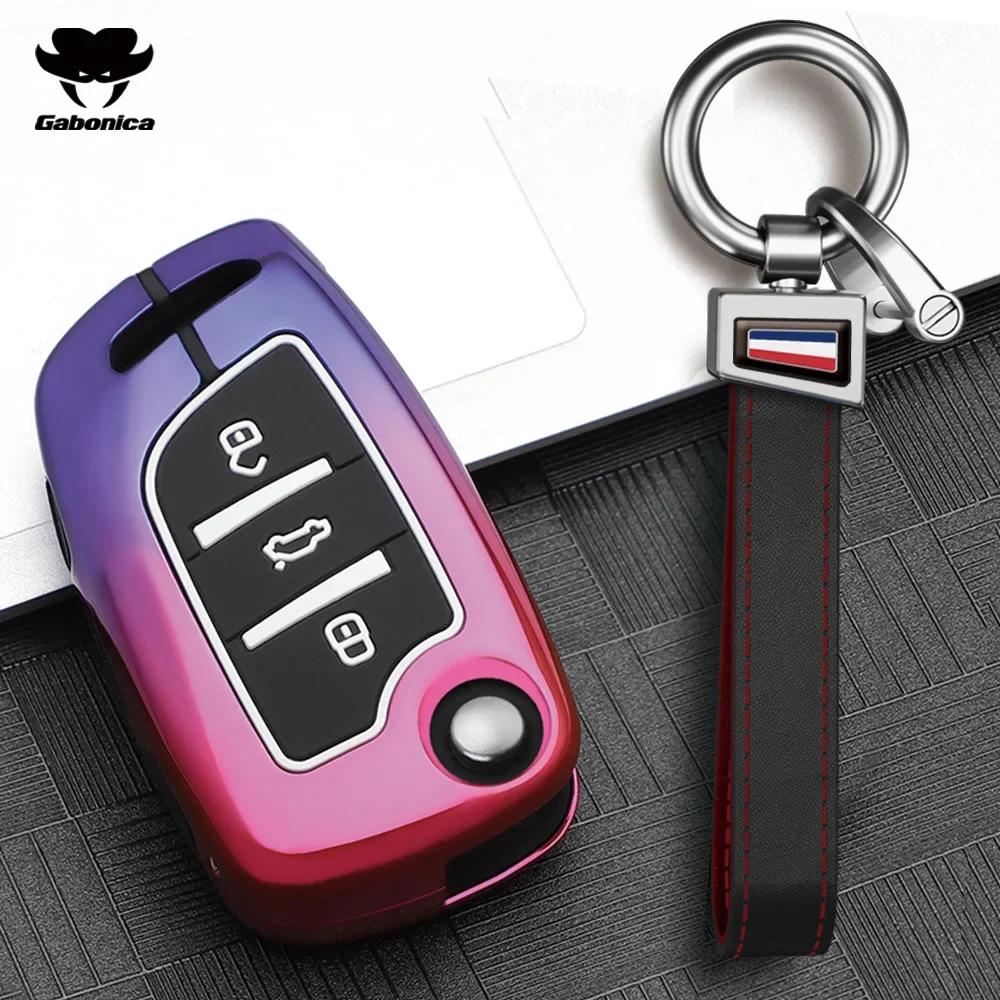 Estuche Plegable para Llave de Coche de Aleación de Zinc de 3 Botones Cubierta Completa Para Peugeot Citroen C1 C2 C3 C4 C5 Ds3 Ds4 Ds5 Ds6 Accesorios de Carcasa para Llave de Coche