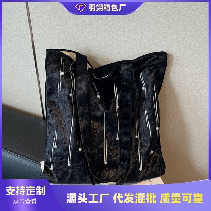 Cloth bag women's large-capacity new autumn and winter versatile casual shoulder bag high-end student tote bag