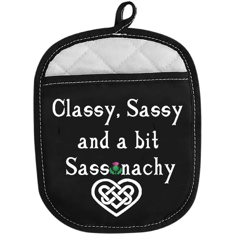 LEVLO Dragonfly Fans Gift Sassenach Merchandise for Jamie Fraser Fans Classy Sassy and A Bit Sassenachy Dragonfly Pot Holders (Classy Sassy) Classy Sassy