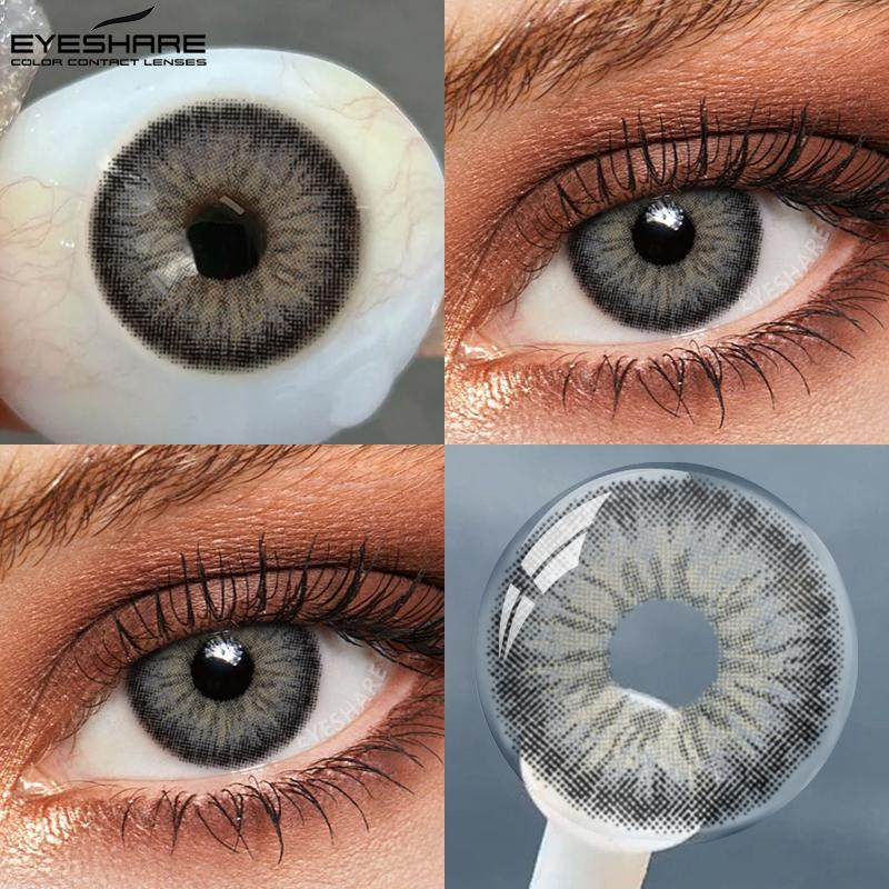 EYESHARE Natural Colored Pupils for Eyes 1 Pair Gray Lenses Cosmetic Brown Beauty Lenses Blue Eye Contact Green y2k Colorcon